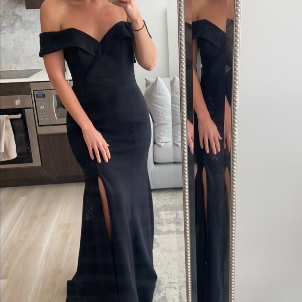 Bill Levkoff black prom or bridesmaid dress